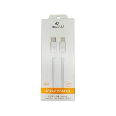 Accede 20W Speed Master 2 Meter C to L PD Super Fast Cable, 1pc