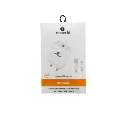 Accede Ranger 20W Qualcomm 3A Type-C USB Cable, 1pc