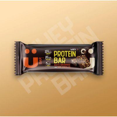 U Bar Salted Oats Brownie with Dark Chocolate Protein Bar, 60gm