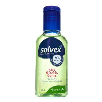 Solvex Hand Sanitizer Bottle Gel Green Apple, 60ml