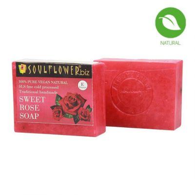 Soulflower Sweet Rose Soap, 150gm