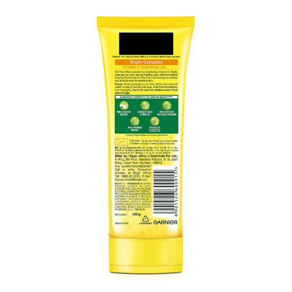 Garnier Bright Complete Vitamin C Gel Facewash 100gm